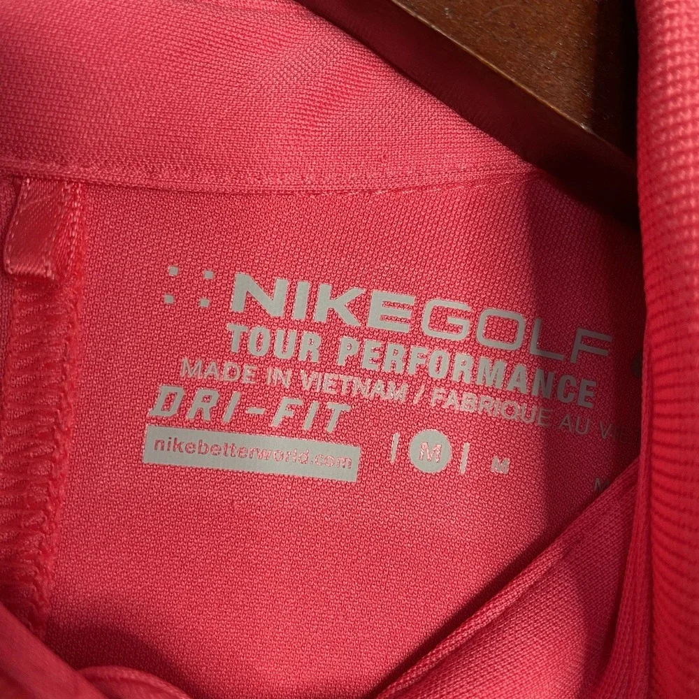 Nike Golf Tour Performance Dry-fit Polo Womens‎ Size M Pink Stretch Short Sleeve